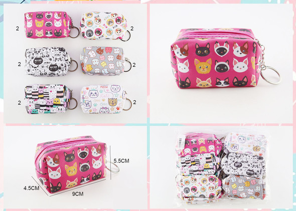 3.5" Cat Coin Purse w/ Keychain .70 each