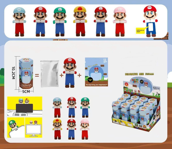4" Stick On Decorative Novelty Figures 12 Pcs per display box .75 each
