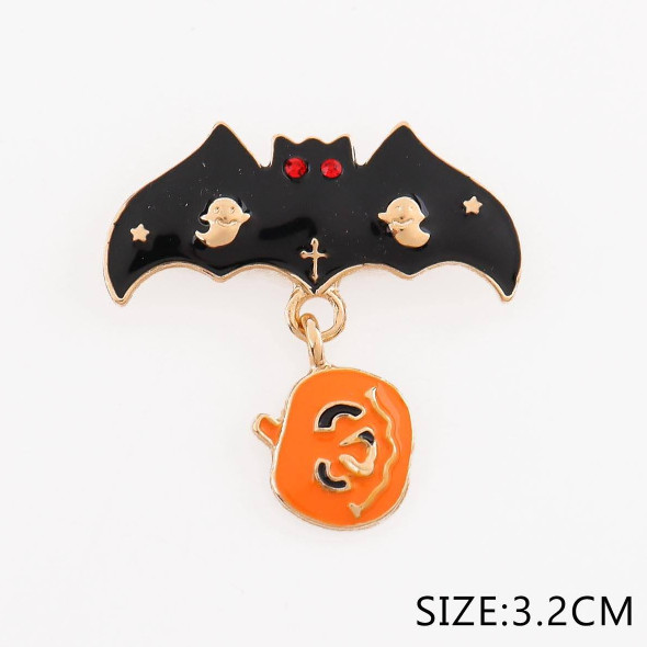 1.3" Halloween Bat & Pumpkin Enamel Brooch .68 each
