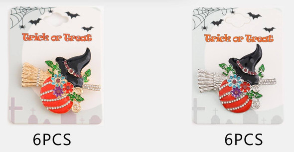2" Halloween Witch Hat Pumpkin Brooch .68 each