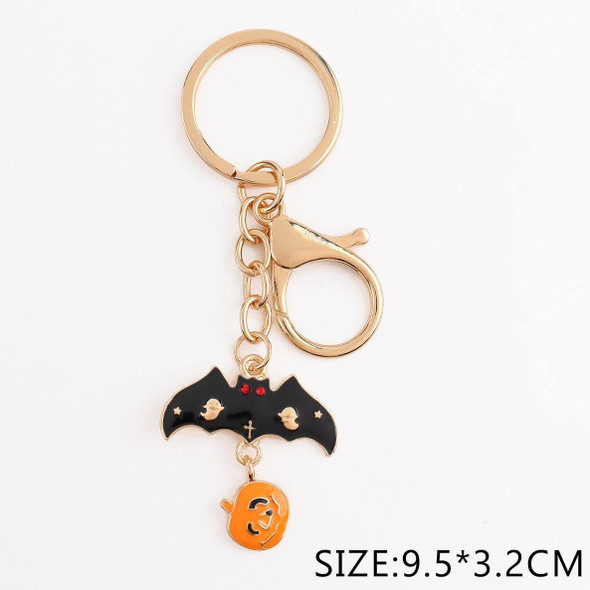 3.7" Bat & Pumpkin Halloween Keychain .68 each