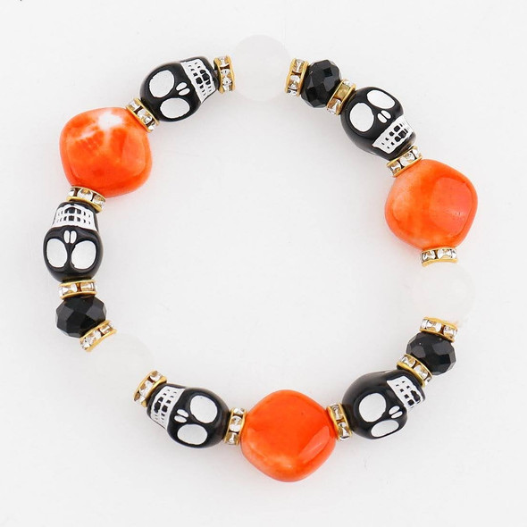 Skull Bead Halloween Bracelet .68 each