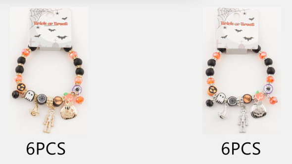Halloween Charm Bracelet (Ghost, Pumpkin, Skeleton, Witch Hat) .68 each