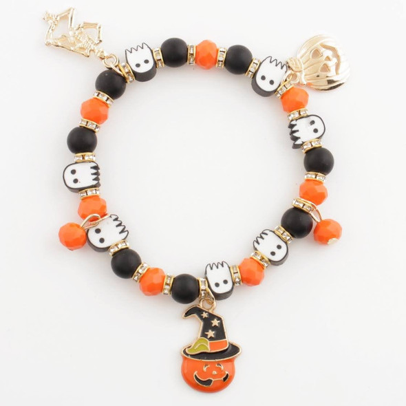 Halloween Ghost & Pumpkin Charm Bracelet .68 each