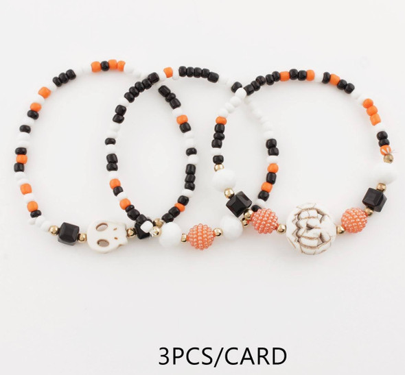 3 Pc Set Halloween Stretch Bracelet .68 each set