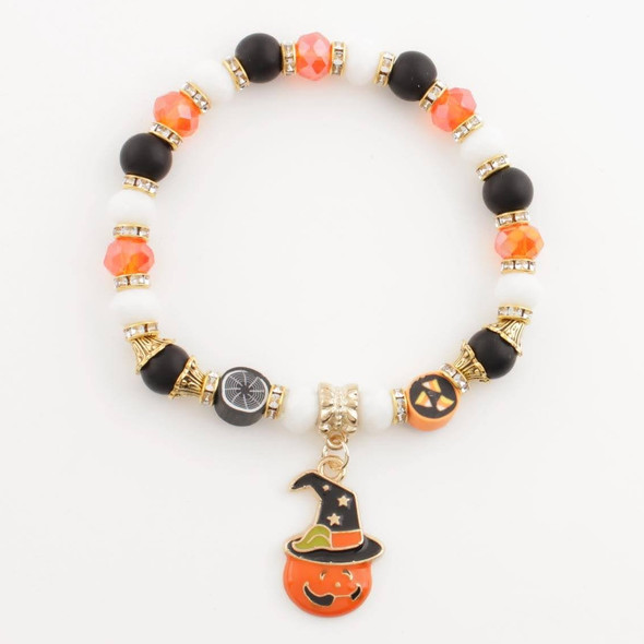 Witch Hat Pumpkin Charm Bracelet .68 each