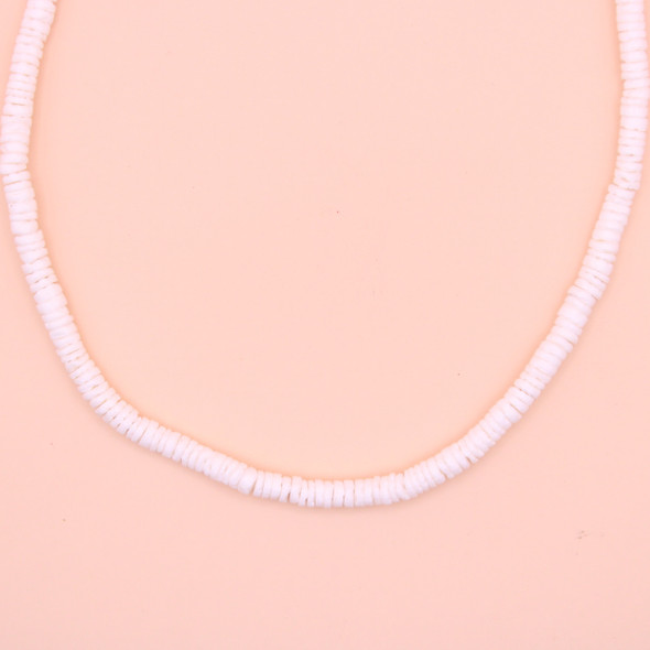 19" Smooth Clam Shell Necklace All White Color $2.25 Each