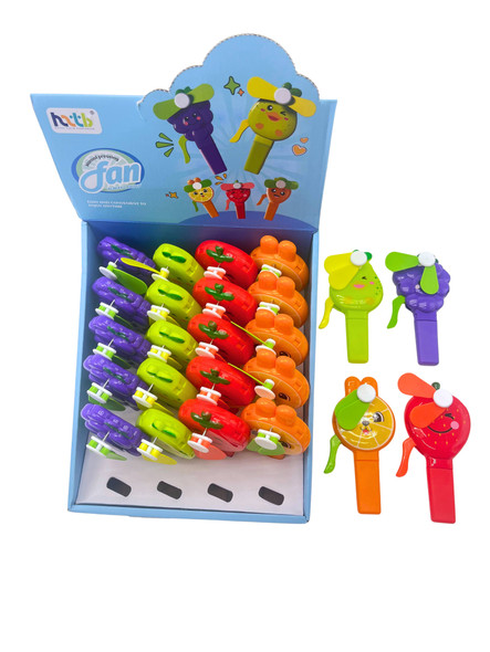 5.7" Fruit Hand-Powered Mini Fan 24 pcs per display box .62 each