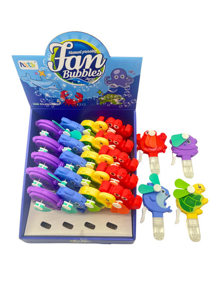 Sea Animals Bubble Blower with Handheld Fan 24 pcs per display box .68 each