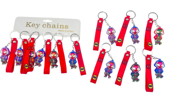 Shiny Novelty 3 in 1 Strap Keychain Asst Colors .68 each