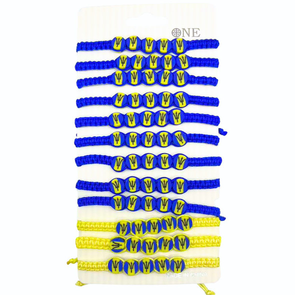 Barbados Fimo Flag Braided Bracelet .68 each