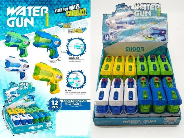 5.7" Double Shoot Water Gun Asst Colors 12 pcs per display box $1.50 each