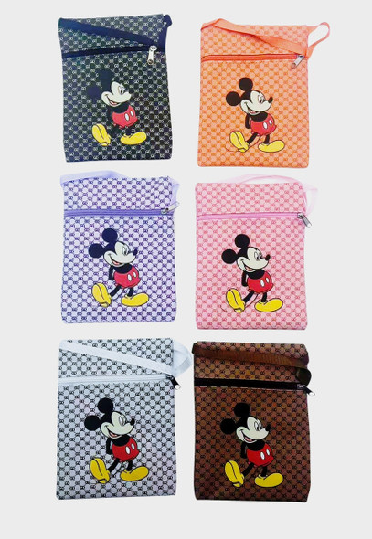 5" X 6.9" Novelty Print Zipper Side Bag w/ Adj. Strap (10185) .70 each