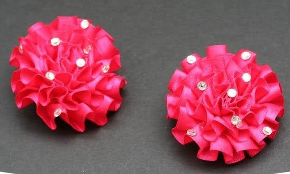 2 Pk Flowers w/ Stones on Gator Clip Bright Colors 2" 12-2 pks per bx .70 per pk