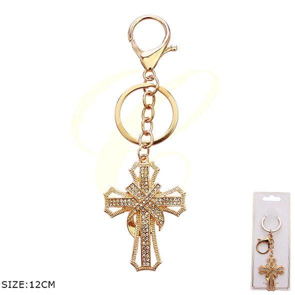 4.7" Cross Rhinestone Keychain .70 each