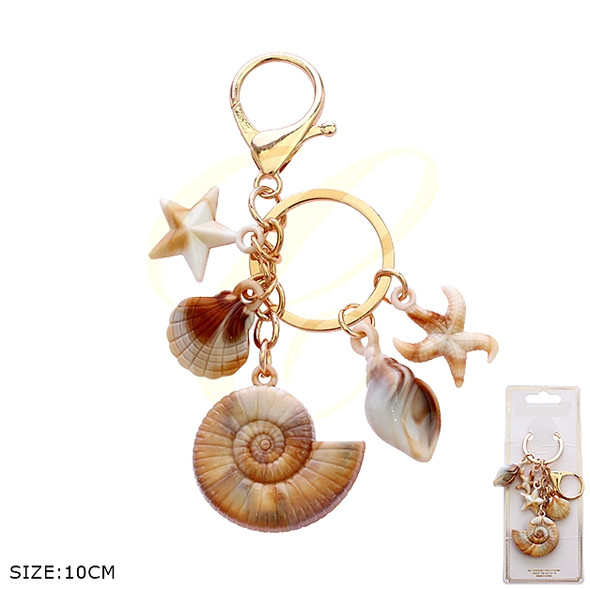 4.1" Coastal Nautilus Shell Keychain .70 each