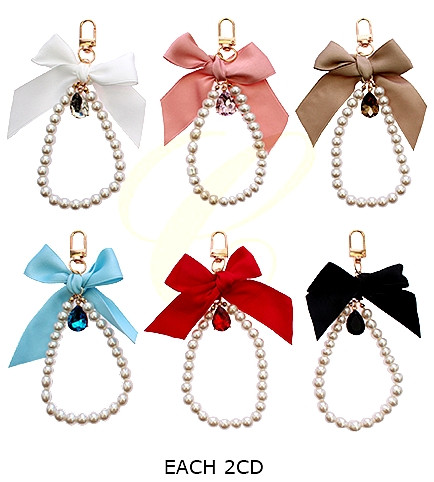 Pearl Bow Wristlet Keychain .70 each