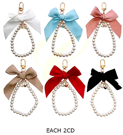 Pearl Bow Wristlet Keychain .70 each