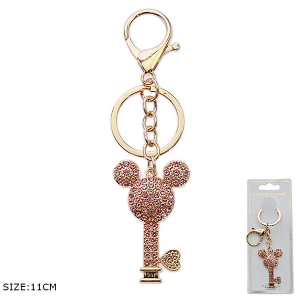 4.3" Rhinestone Mouse Key Charm Keychain .70 each