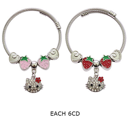Kids Novelty Charm Stainless Steel Wire Bracelet (2477) .70 each