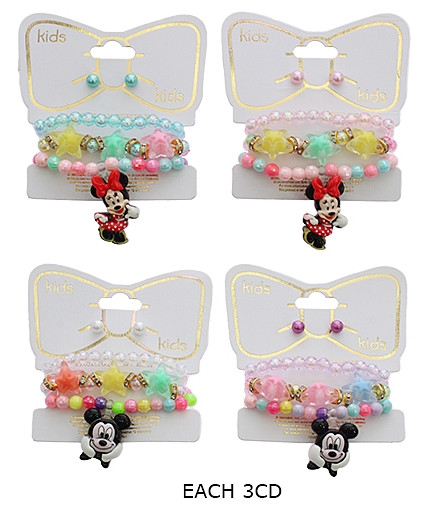 Kids Novelty Bracelet & Stud Earring Set .70 each