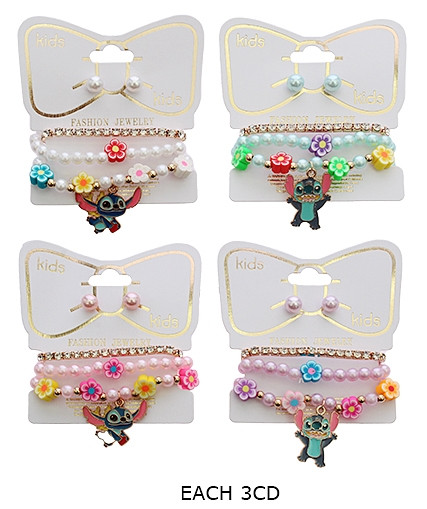 Kids Novelty Bracelet & Stud Earring Set .70 each