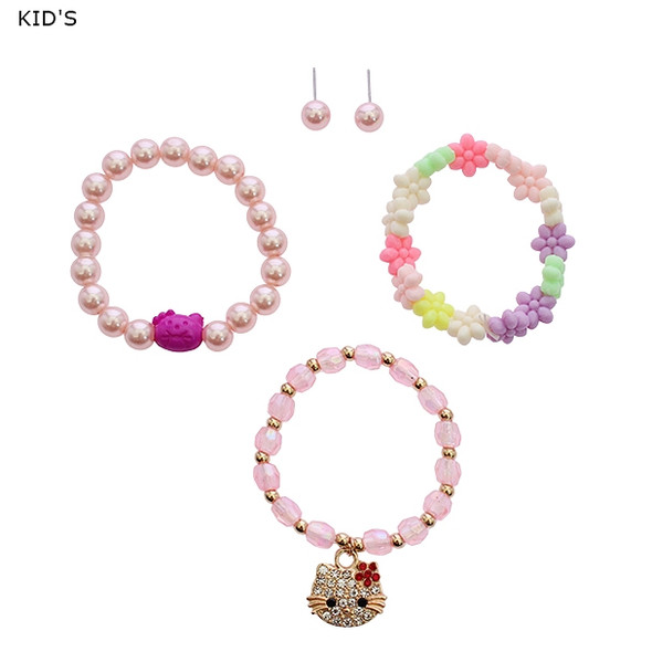 Kids Novelty Bracelet & Stud Earring Set .70 each