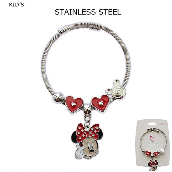 Kids Novelty Charm Stainless Steel Wire Bracelet (2291) .70 each