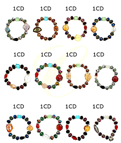 Multi-Gem Boutique Stretch Bracelet .70 each