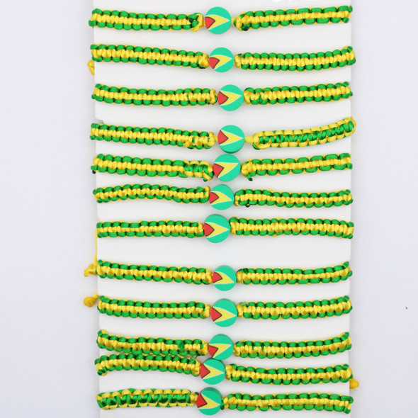 Guyana Fimo Flag Adjustable Bracelet .70 each