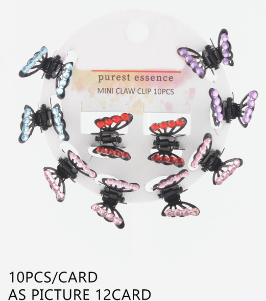 10 Pc Butterfly Mini Claw Clip Asst Colors .70 each set