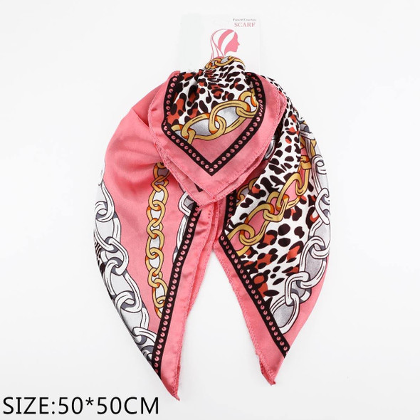 20" Chain & Leopard Satin Square Scarf .70 each