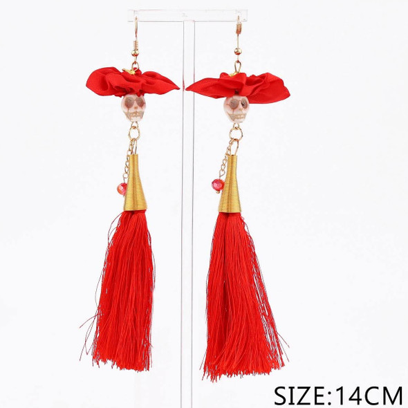 5.5" Sugar Skull Tassel Earrings .70 each pair