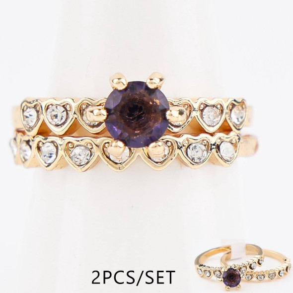 2 Piece Stackable Crystal Ring Set .70 each set