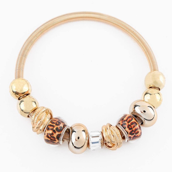 Spring Style Gold & Silver Leopard Beads Bracelet .70 each