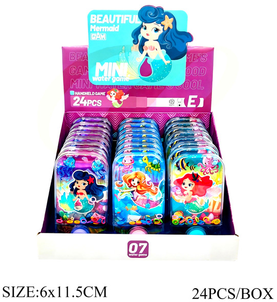 4.5" Mermaid Handheld Water Ring Game 24 pcs per display box .75 each
