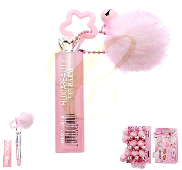 Color Change Nourishing Lip Balm w/ Pom Pom Keychain $1.50 each