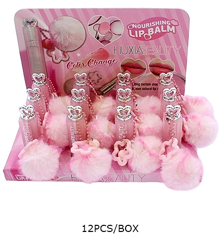 Color Change Nourishing Lip Balm w/ Pom Pom Keychain $1.50 each