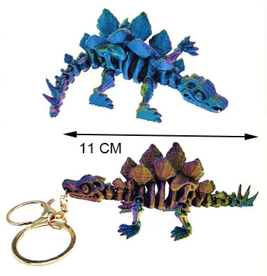 4.3" 3D Printed Multicolor Movable Joints Dinosaur Keychain .70 each