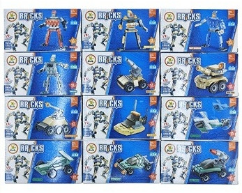DIY 12 Style Mixed Transformable Robot Block Sets .75 each