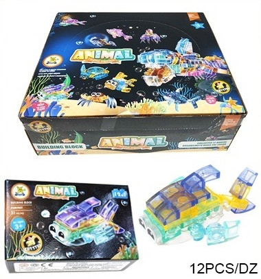 DIY 12 Style Mixed Ocean Life Transparent Block Sets .75 each