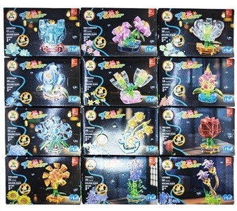 DIY 12 Style Mixed Flower Transparent Block Sets .75 each
