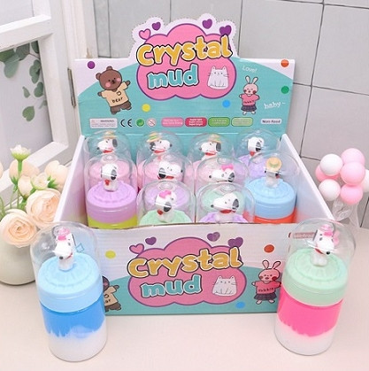 4.5" Novelty Large Crystal Mud Slime Jar 12 pcs per display box .95 each