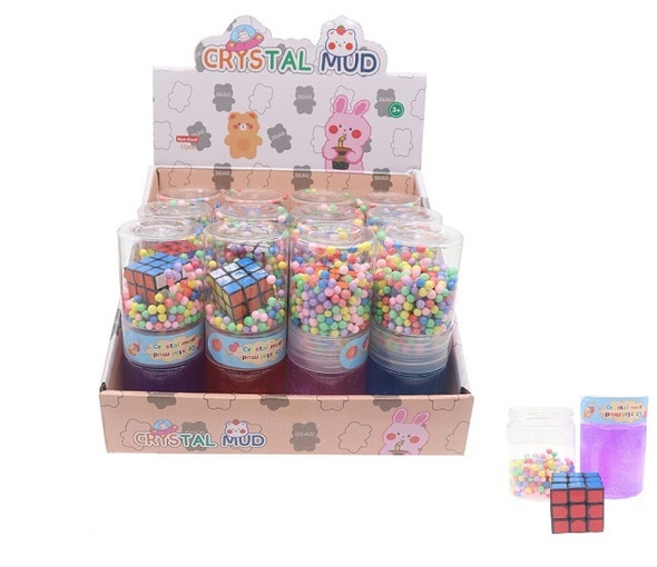 5.5" Large Crystal Mud Slime w/ Cube Puzzle 12 per display bx .95 each