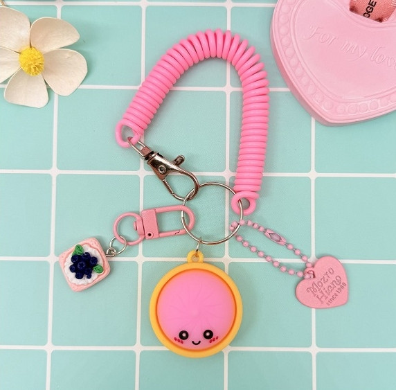 Dumpling Coiled Wrist Strap with Charm & Keychain .75 each