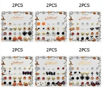 12 Pair Assorted Halloween Stud Earring Set .70 each set