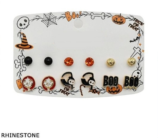 6 Pair Assorted Halloween Stud Earring Set .70 each set