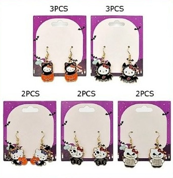 1.1" Novelty Halloween Dangle Earring .70 each pair