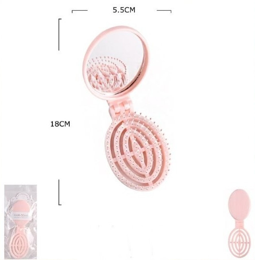 2-in-1 Folding Compact Travel Hair Brush with Mirror $1.25 each