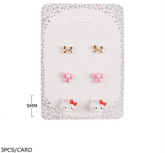 3 Pair Novelty Stud Earrings Set .70 each set